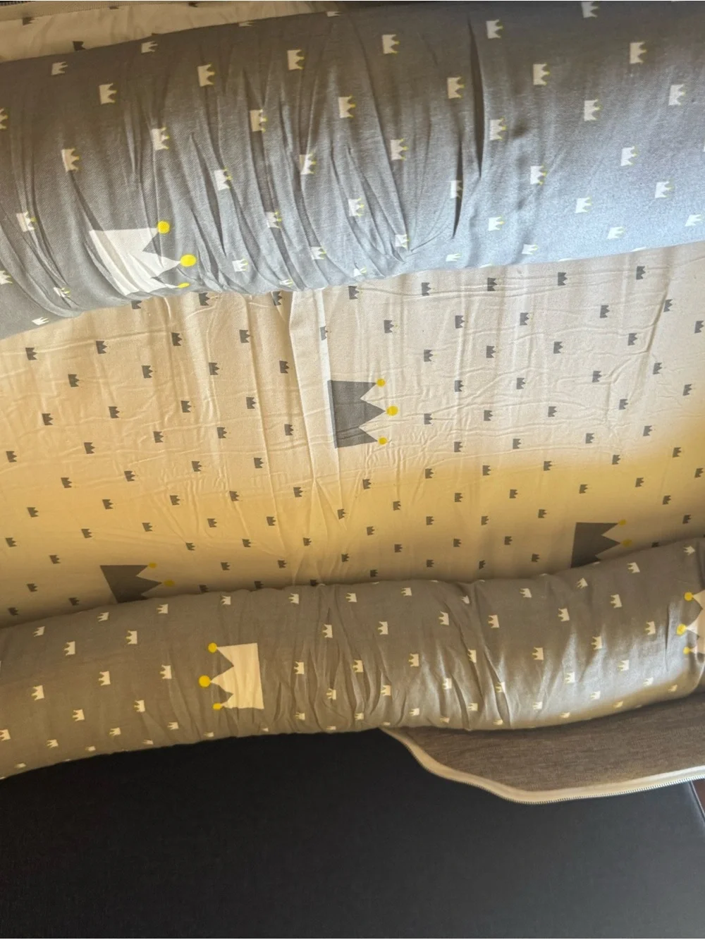 Gray Kids Travel bed in a Bag with Shoulder Strap